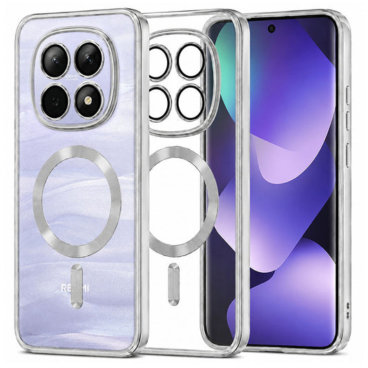 MagSafe-fodral för Xiaomi Poco M8 / Redmi Note 15 5G / Note 15 4G, Techsuit, Luxury Crystal, Silver