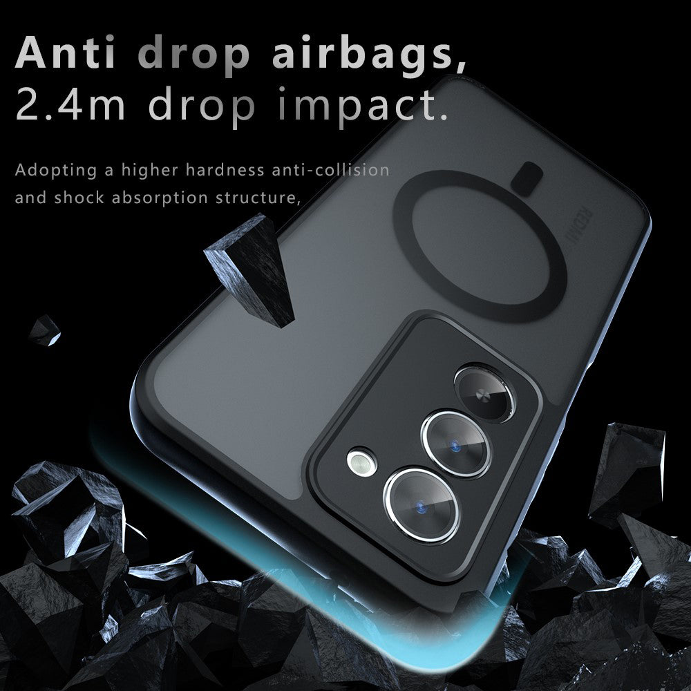 MagSafe-fodral för Xiaomi Redmi 15 5G / 15 4G, Techsuit, PureFrost, Satinsvart