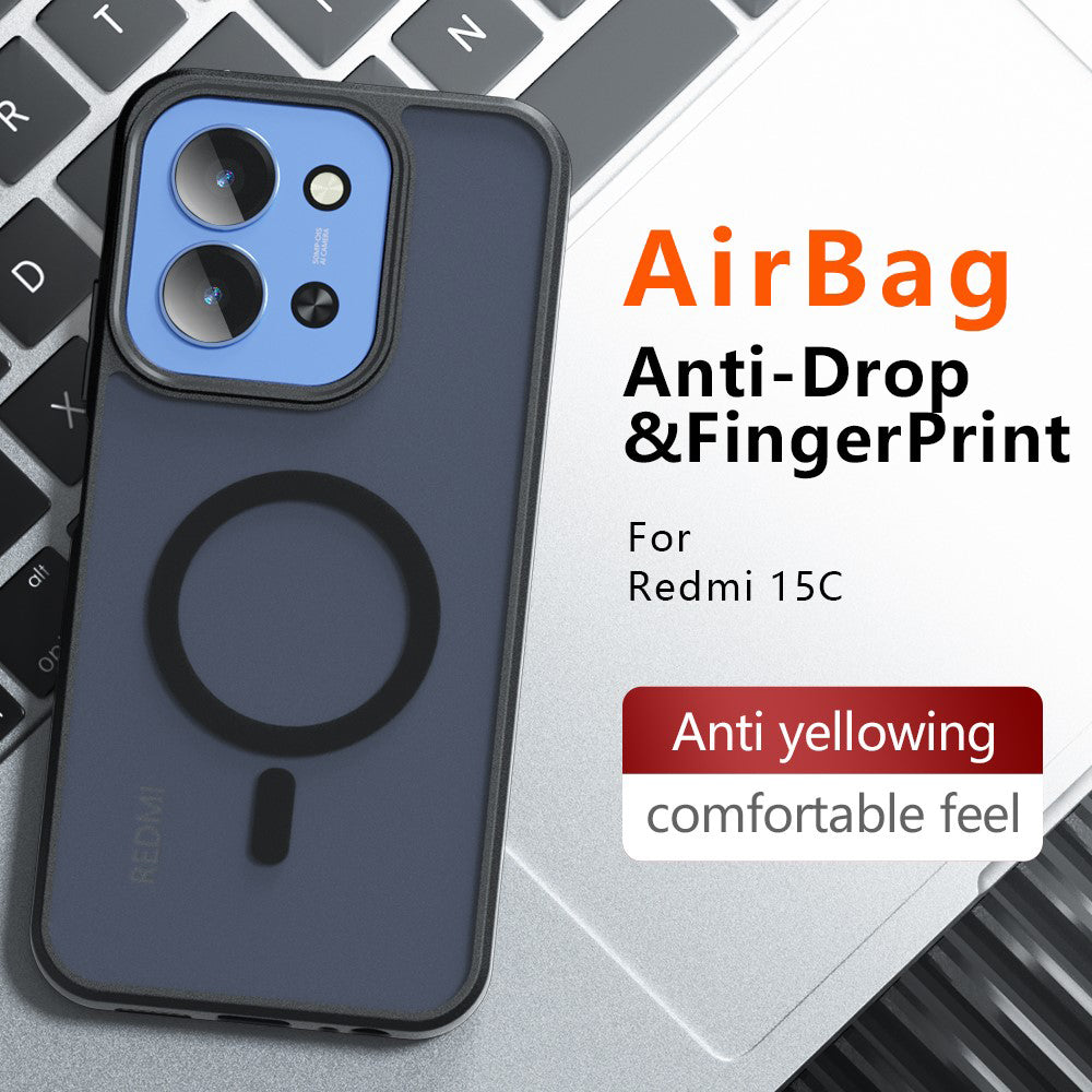 MagSafe-fodral för Xiaomi Redmi 15C 5G / 15C 4G, Techsuit, PureFrost, Satinsvart