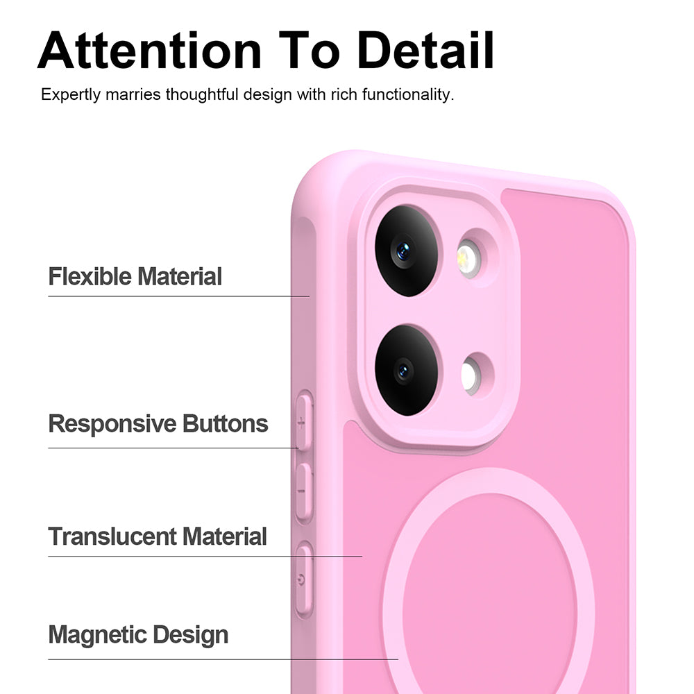 MagSafe-fodral för Xiaomi Redmi 17 5G / 17 4G, Techsuit, HaloFrost II, Rosa