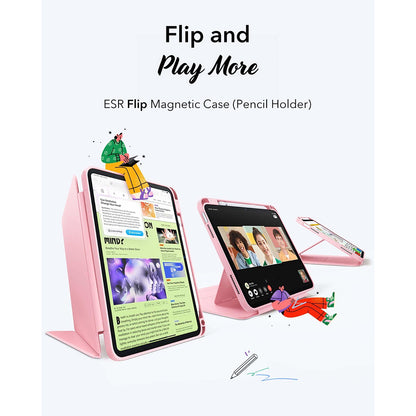 Fodral för Apple iPad (2025) / (2022), ESR, Flip Hybrid, Rosa