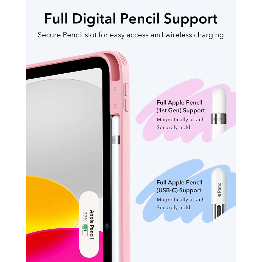 Fodral för Apple iPad (2025) / (2022), ESR, Flip Hybrid, Rosa