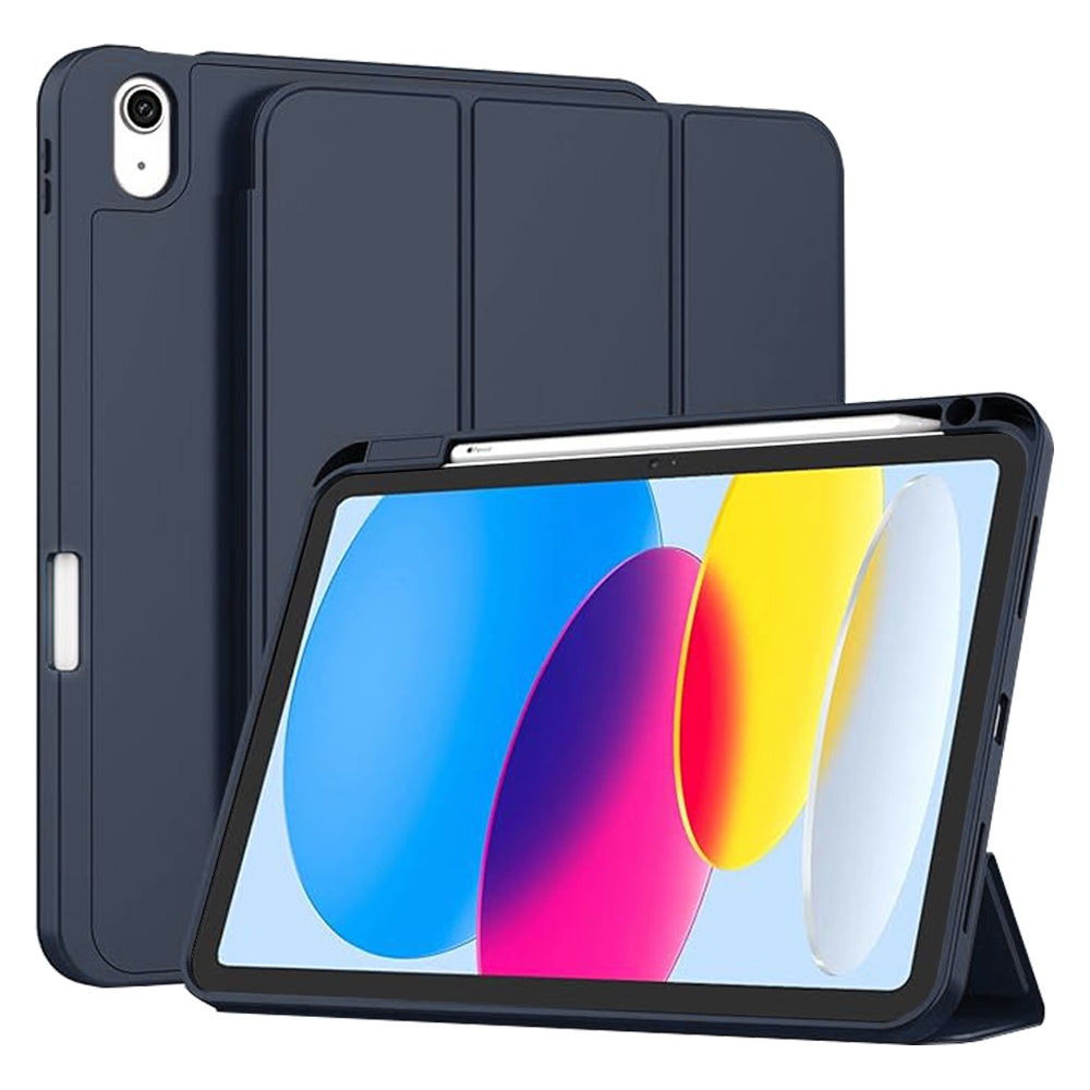 Fodral för Apple iPad (2025) / (2022), Techsuit, Flex Trifold, Marinblå