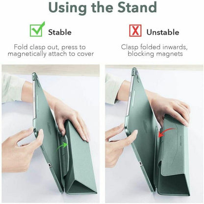 Fodral för Apple iPad Air 11 (2025) / Air 11 (2024) / Air (2022) / Air (2020), ESR, Ascend Trifold, Satin Grön