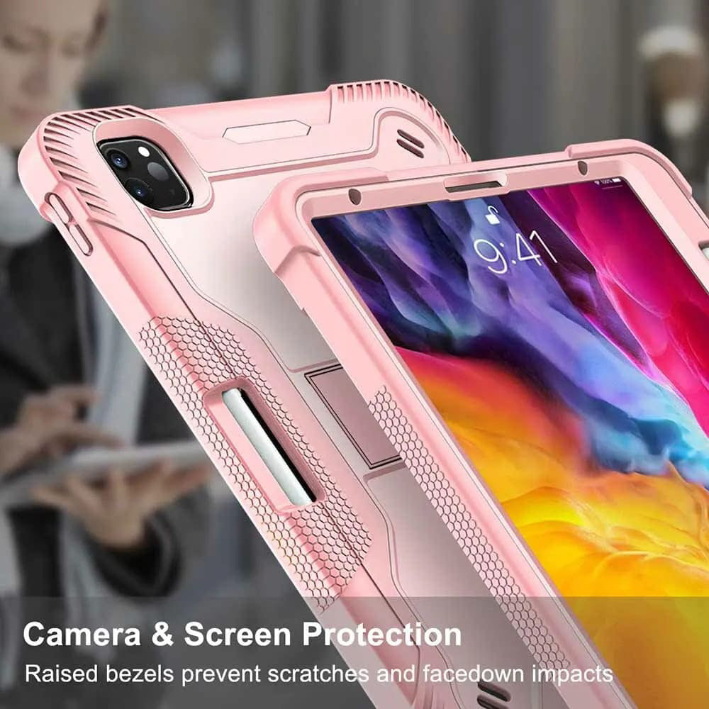 Fodral för Apple iPad Pro 11 (2024), Techsuit, Rugged TabShell, Rosa