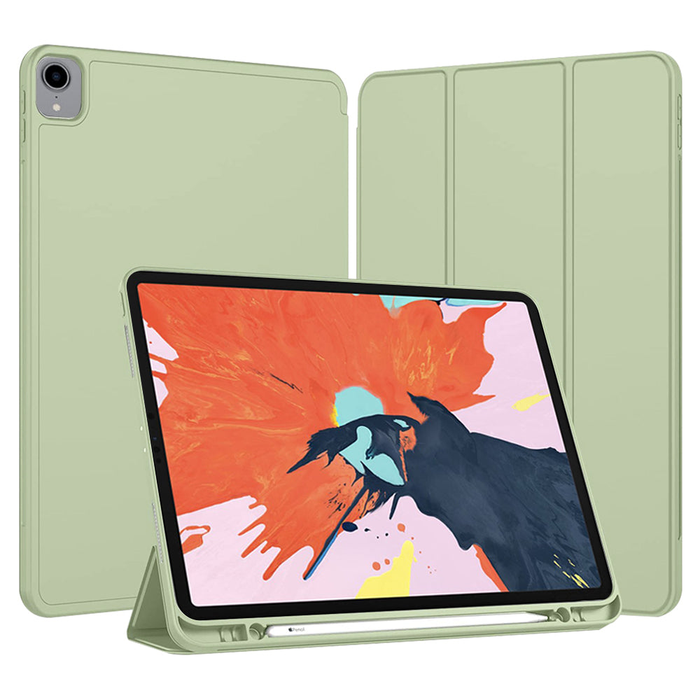 Fodral för Apple iPad Pro 12.9 (2022) / Pro 12.9 (2021) / Pro 12.9 (2020) / Pro 12.9 (2018), Techsuit, Flex Trifold, Grön Matcha