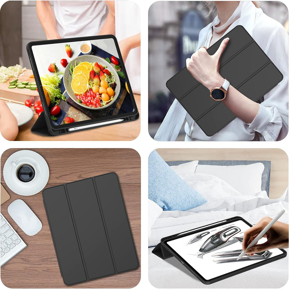 Fodral för Apple iPad Pro 12.9 (2022) / Pro 12.9 (2021) / Pro 12.9 (2020) / Pro 12.9 (2018), Techsuit, Flex Trifold, Grön Matcha