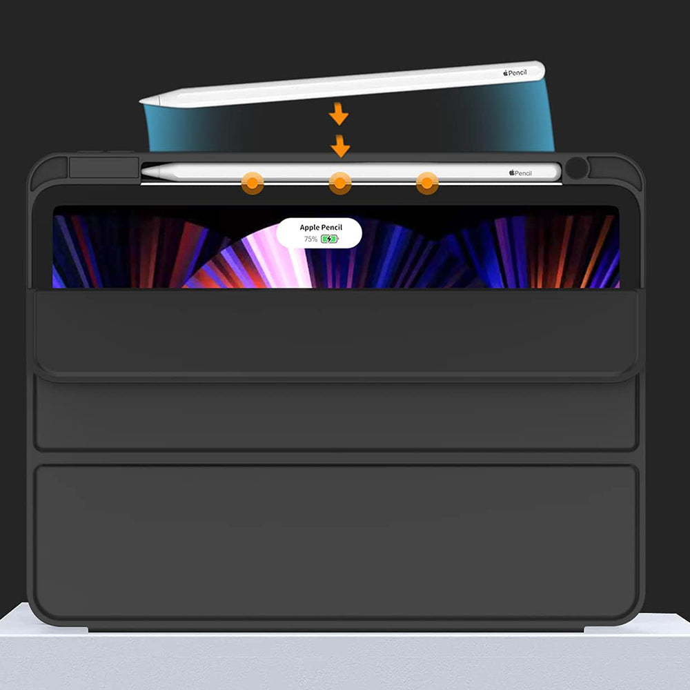 Fodral för Apple iPad Pro 13 (2024), Techsuit, Flex Trifold, Svart