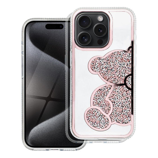 Fodral för Apple iPhone 15 Pro, OEM, Teddy Bear, Rosa