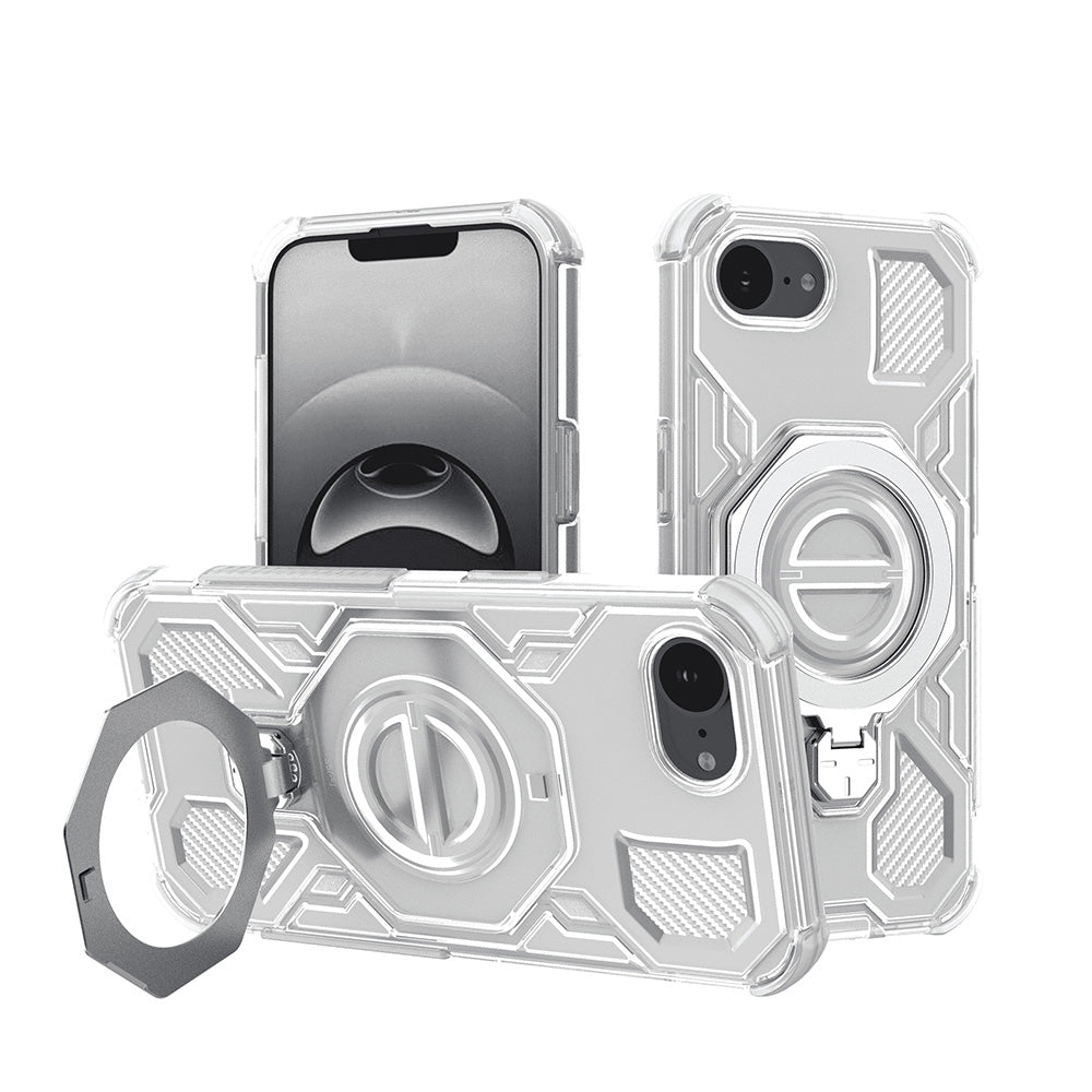 Fodral för Apple iPhone 17e / 16e, Techsuit, Carbon Shield Pro, Vit