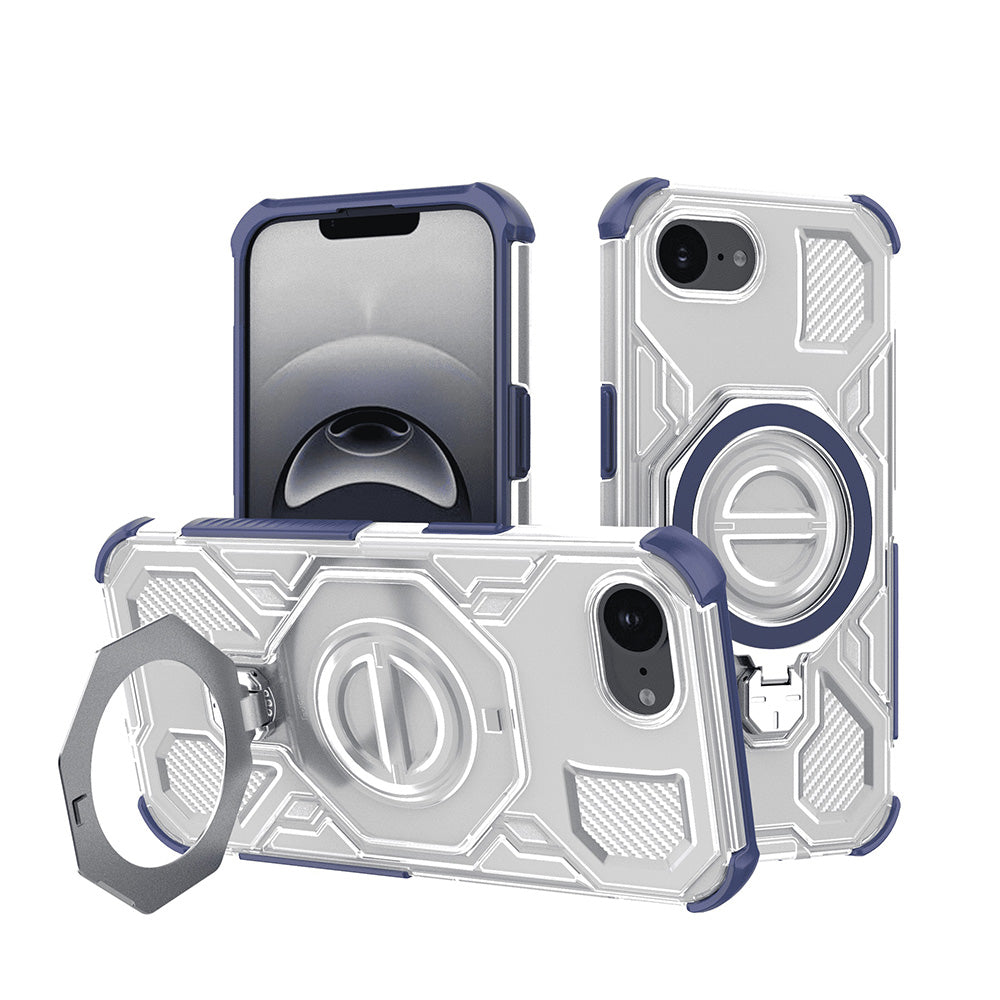 Fodral för Apple iPhone 17e / 16e, Techsuit, Carbon Shield Pro, Blå