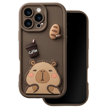Fodral för Apple iPhone 14, OEM, Ultra Trendy 3D Capybara, Brun