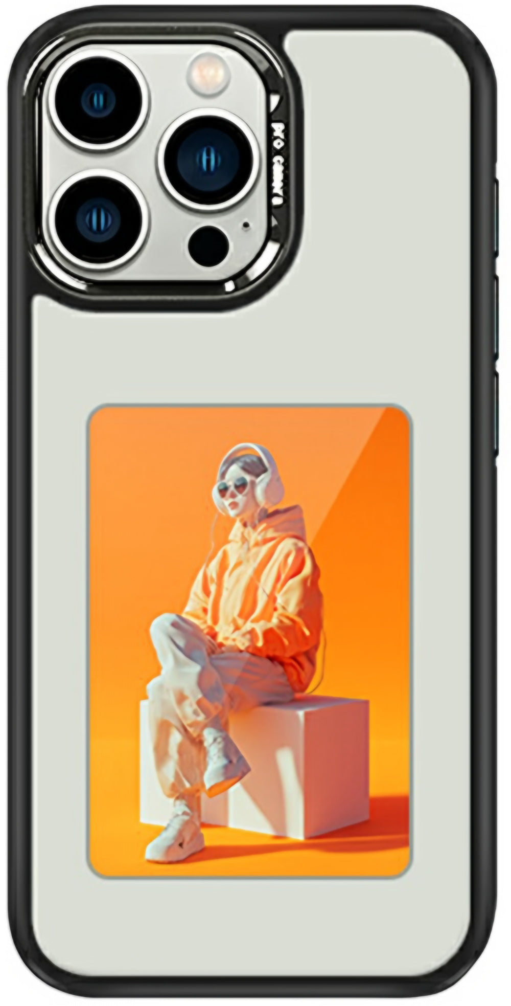 Fodral för Apple iPhone 16 Pro, OEM, Anpassad E-Ink-skärm (4 tum), Vit