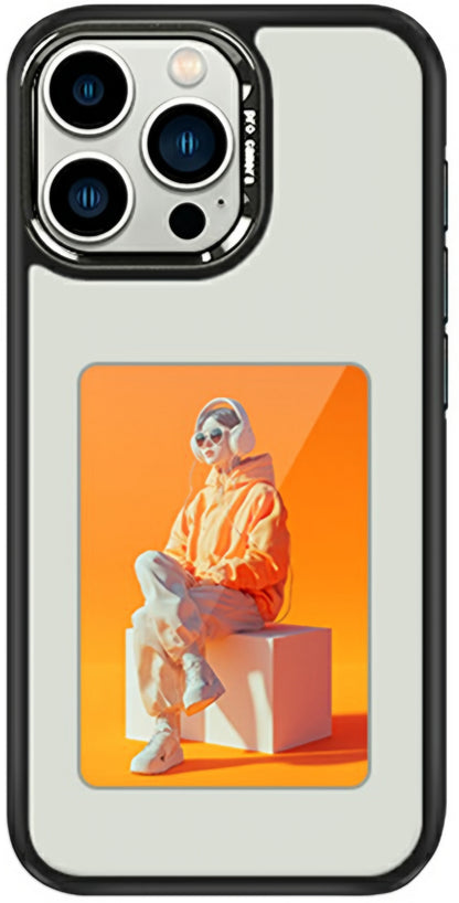 Fodral för Apple iPhone 16 Pro, OEM, Anpassad E-Ink-skärm (4 tum), Vit