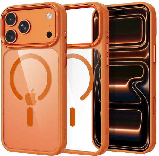 Case for Apple iPhone 18 Pro / 17 Pro, Tech-Protect, Magmat CC, Transparent Orange