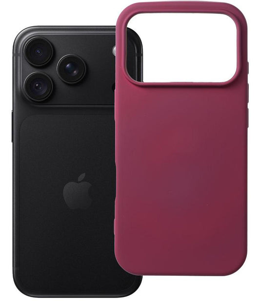 Skal till Apple iPhone 18 Pro / iPhone 17 Pro, OEM, silikon, vinröd
