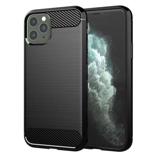 Fodral för Apple iPhone 11 Pro Max, Techsuit, Kolfiber, Svart