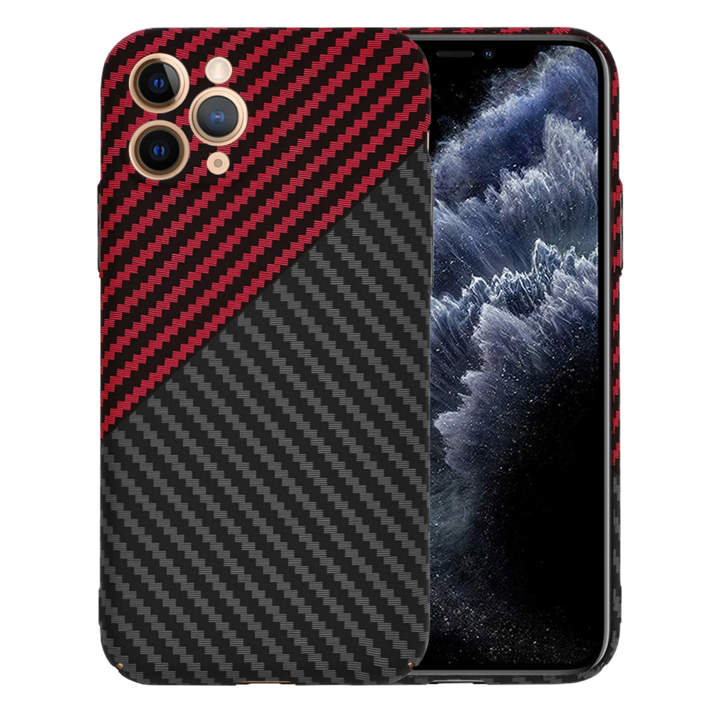Fodral för Apple iPhone 11 Pro, Techsuit, Carbonite FiberShell, Svart Röd