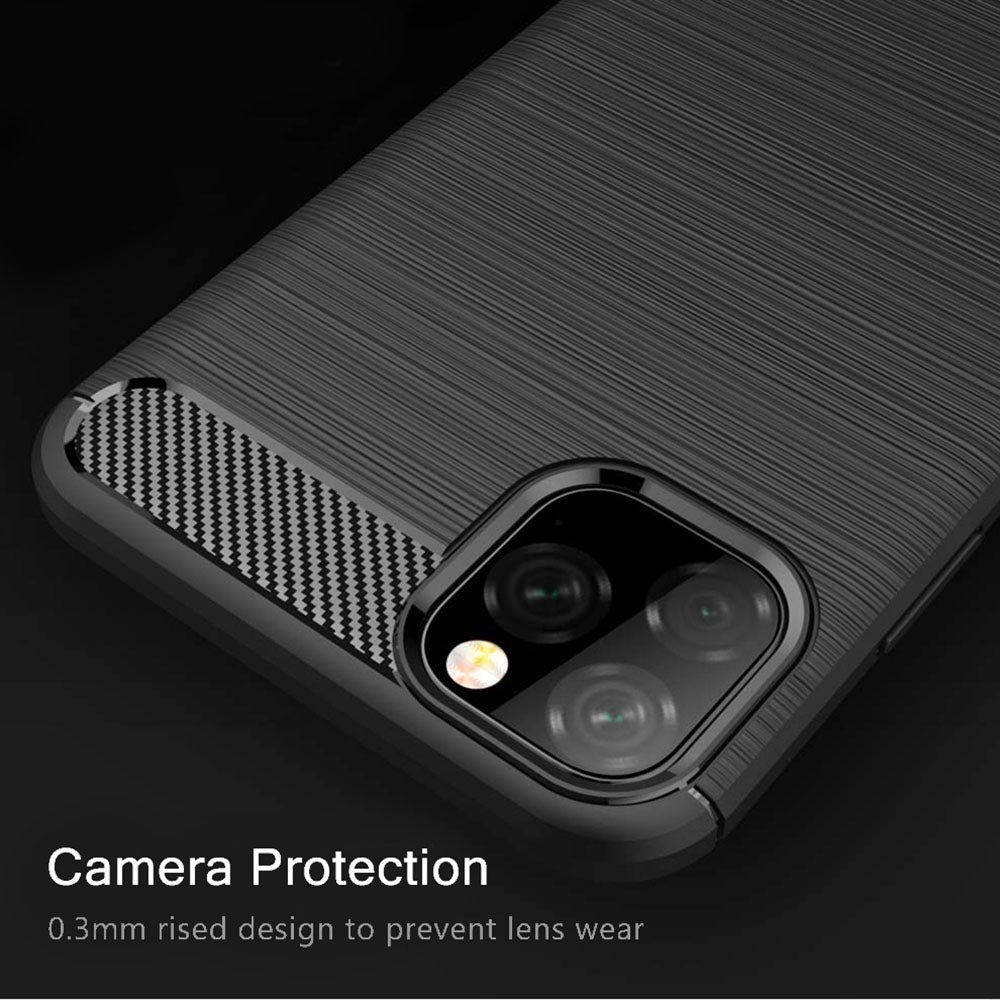 Fodral för Apple iPhone 11, Techsuit, Kolfiber, Svart