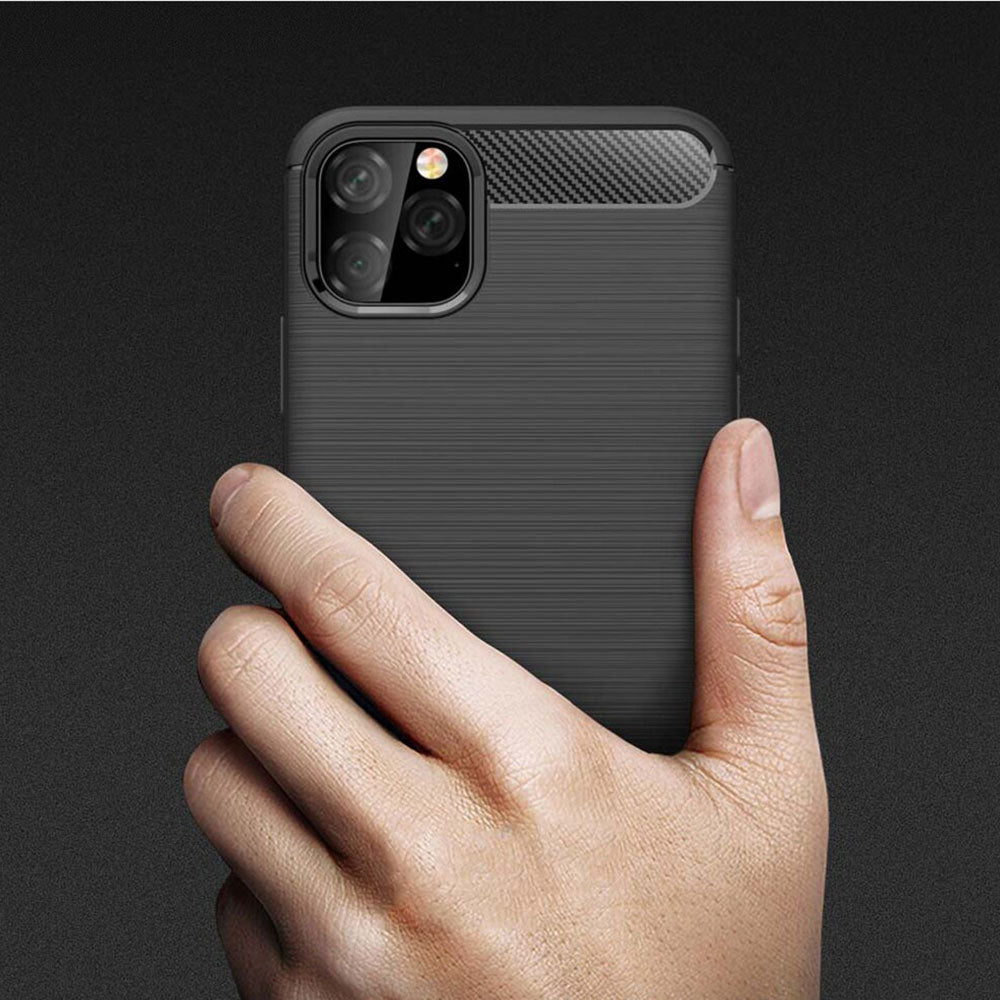 Fodral för Apple iPhone 11, Techsuit, Kolfiber, Svart