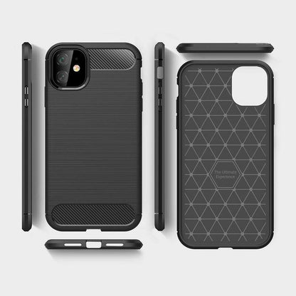 Fodral för Apple iPhone 12 / 12 Pro, Techsuit, Kolfiber, Svart