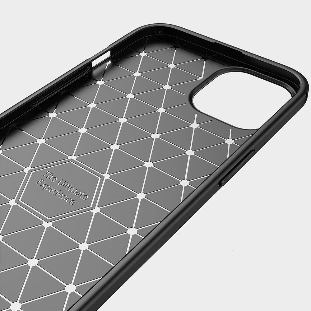 Fodral för Apple iPhone 13 mini, Techsuit, Kolfiber, Svart