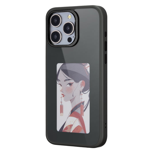 Fodral för Apple iPhone 14 Pro Max, OEM, Anpassad E-Ink-skärm, Svart