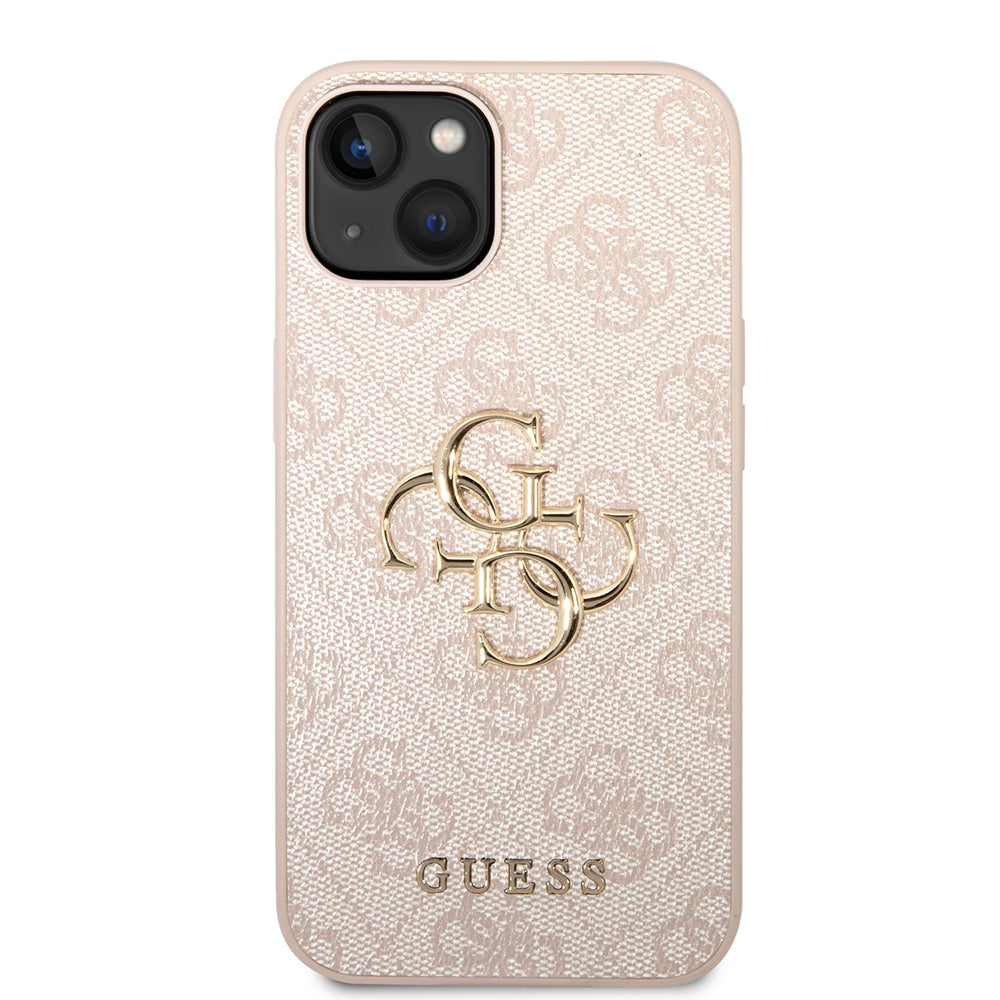Skyddsfodral för Apple iPhone 14, Guess, 4G Metal Logo, Rosa