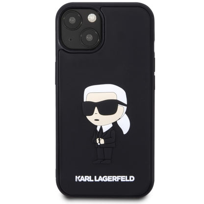 Skyddsfodral för Apple iPhone 14 Plus, Karl Lagerfeld, 3D Rubber Ikonik Karl, Svart
