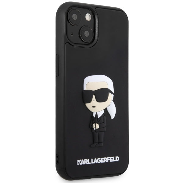Skyddsfodral för Apple iPhone 14 Plus, Karl Lagerfeld, 3D Rubber Ikonik Karl, Svart