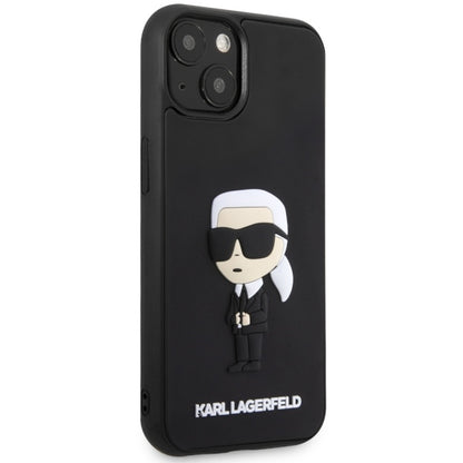 Skyddsfodral för Apple iPhone 14 Plus, Karl Lagerfeld, 3D Rubber Ikonik Karl, Svart