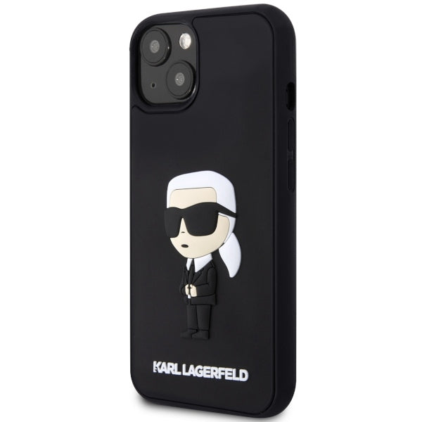 Skyddsfodral för Apple iPhone 14 Plus, Karl Lagerfeld, 3D Rubber Ikonik Karl, Svart