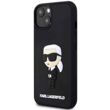 Skyddsfodral för Apple iPhone 14 Plus, Karl Lagerfeld, 3D Rubber Ikonik Karl, Svart