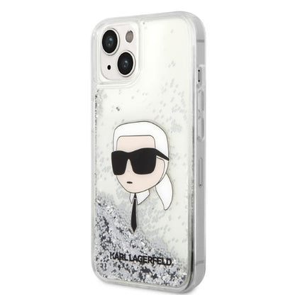 Fodral för Apple iPhone 14 Plus, Karl Lagerfeld, Glitter Karl's Head, Silver