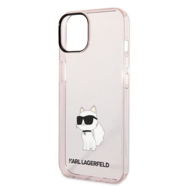 Skyddsfodral för Apple iPhone 14 Plus, Karl Lagerfeld, Ikonik Choupette, Rosa