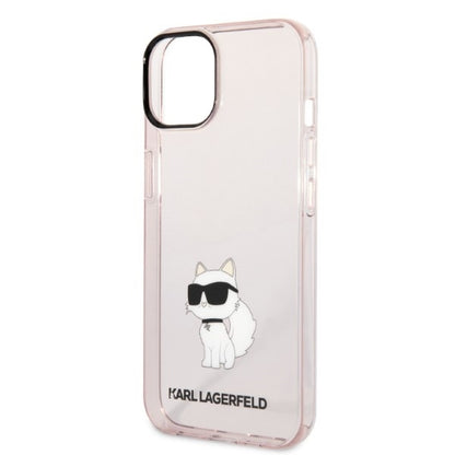 Skyddsfodral för Apple iPhone 14 Plus, Karl Lagerfeld, Ikonik Choupette, Rosa