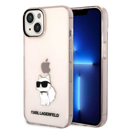Skyddsfodral för Apple iPhone 14 Plus, Karl Lagerfeld, Ikonik Choupette, Rosa