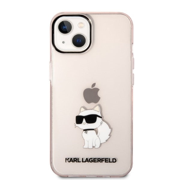 Skyddsfodral för Apple iPhone 14 Plus, Karl Lagerfeld, Ikonik Choupette, Rosa