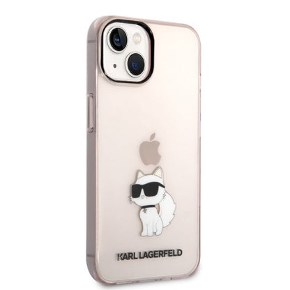 Skyddsfodral för Apple iPhone 14 Plus, Karl Lagerfeld, Ikonik Choupette, Rosa