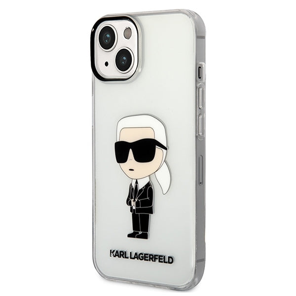 Case for Apple iPhone 14 Plus, Karl Lagerfeld, Ikonik Karl, Transparent