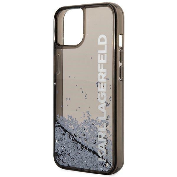 Case for Apple iPhone 14 Plus, Karl Lagerfeld, Liquid Glitter KL Logo, Black