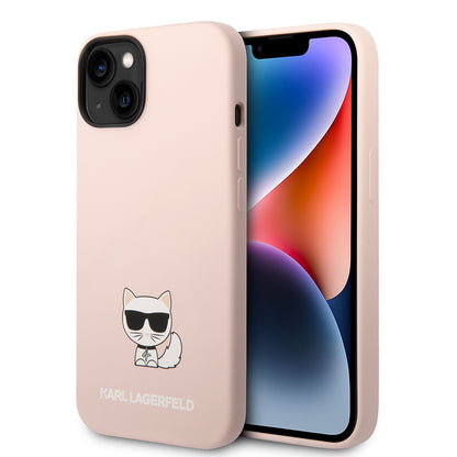 Case for Apple iPhone 14 Plus, Karl Lagerfeld, Silicone Body Choupette, Pink
