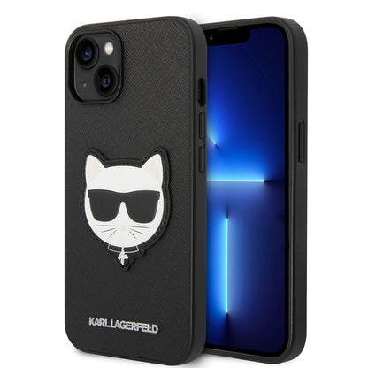 Fodral för Apple iPhone 14 Plus, Karl Lagerfeld, Saffiano Choupette's Head, Svart