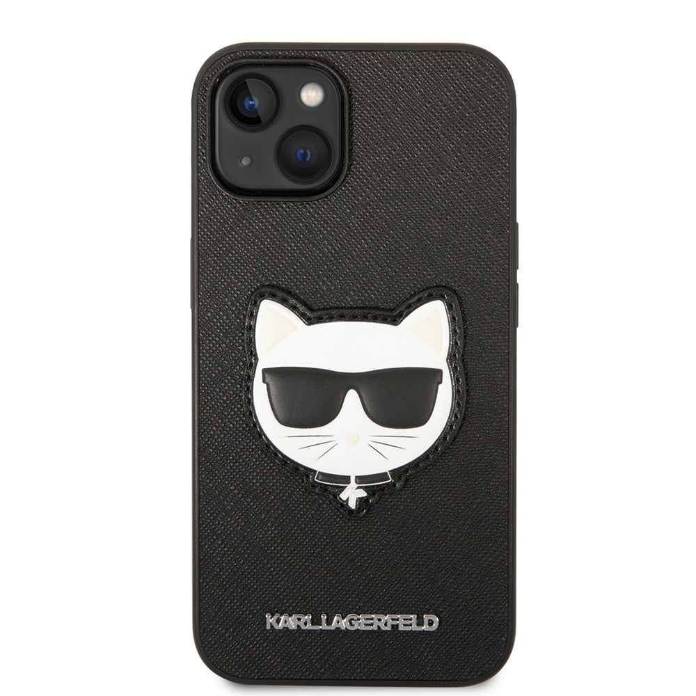 Fodral för Apple iPhone 14 Plus, Karl Lagerfeld, Saffiano Choupette's Head, Svart