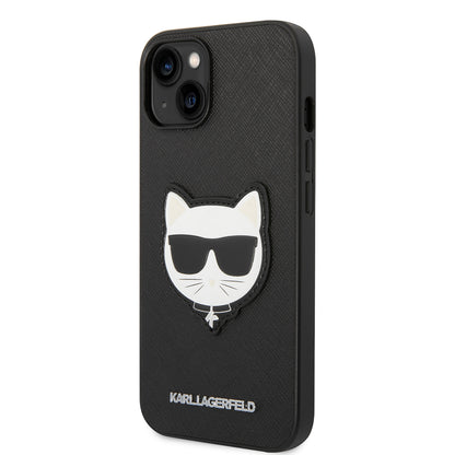 Fodral för Apple iPhone 14 Plus, Karl Lagerfeld, Saffiano Choupette's Head, Svart