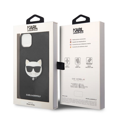 Fodral för Apple iPhone 14 Plus, Karl Lagerfeld, Saffiano Choupette's Head, Svart