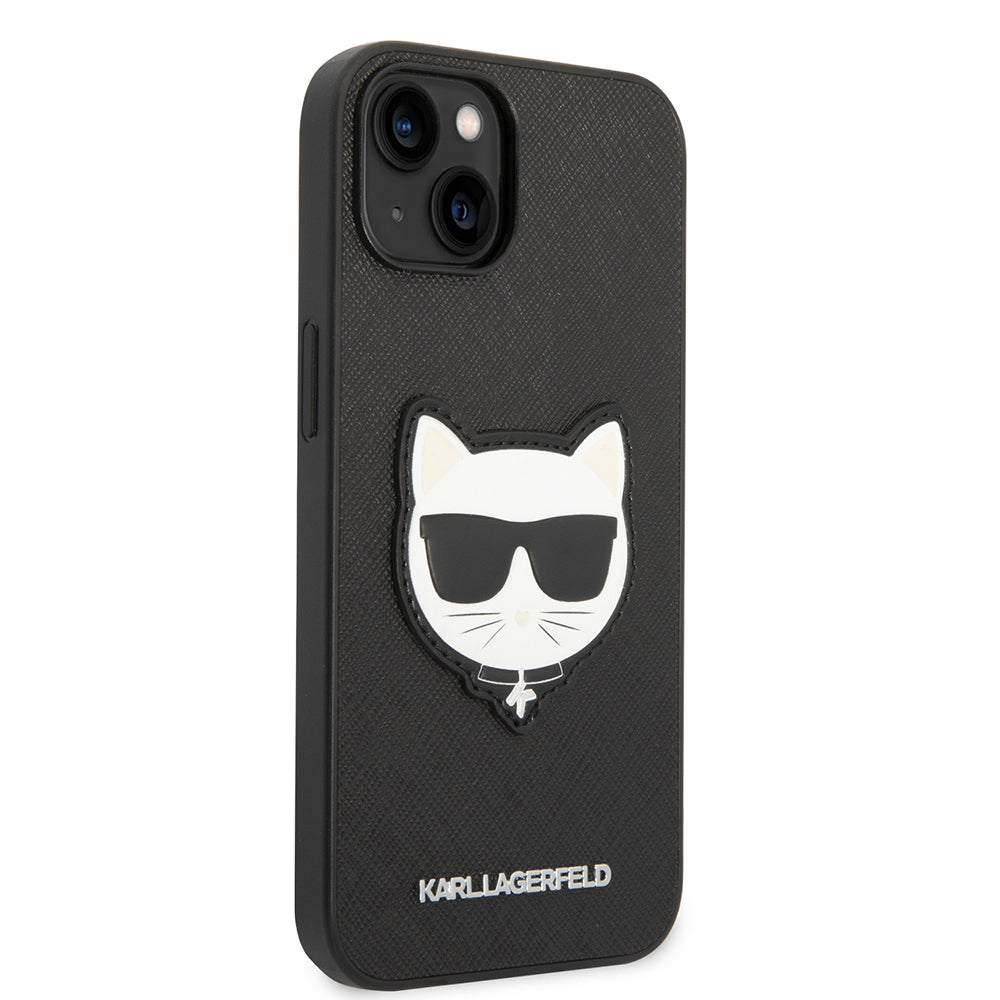 Fodral för Apple iPhone 14 Plus, Karl Lagerfeld, Saffiano Choupette's Head, Svart