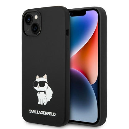 Fodral för Apple iPhone 14 Plus, Karl Lagerfeld, Silicone Choupette, Svart