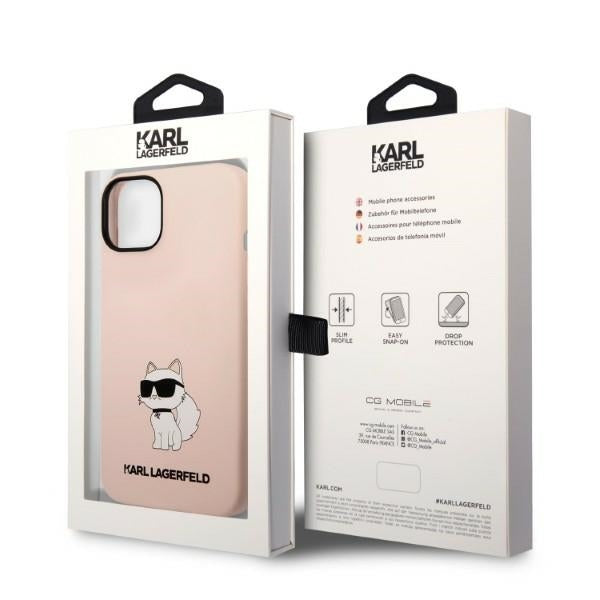 Fodral för Apple iPhone 14 Plus, Karl Lagerfeld, Silicone Choupette, Rosa