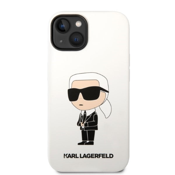 Fodral för Apple iPhone 14 Plus, Karl Lagerfeld, Silicone Ikonik Karl, Vit